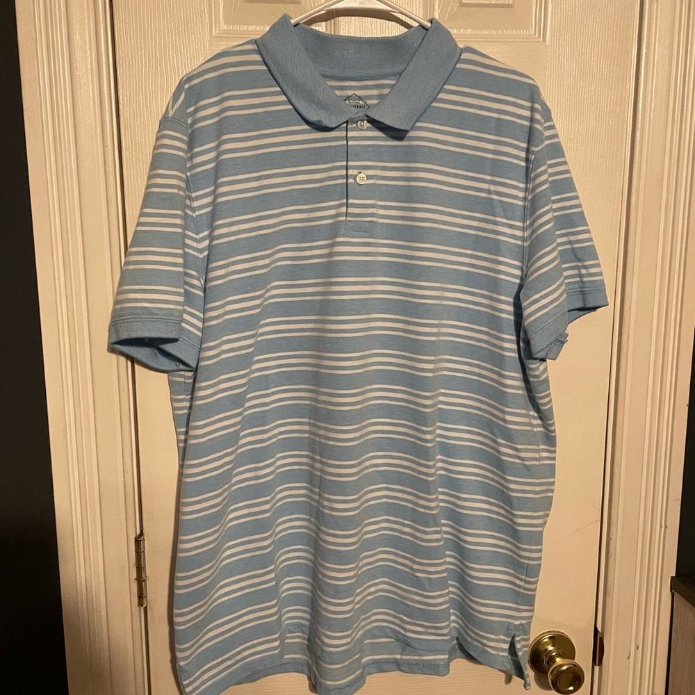 St. John’s Bay Men’s Blue Striped Performance Polo